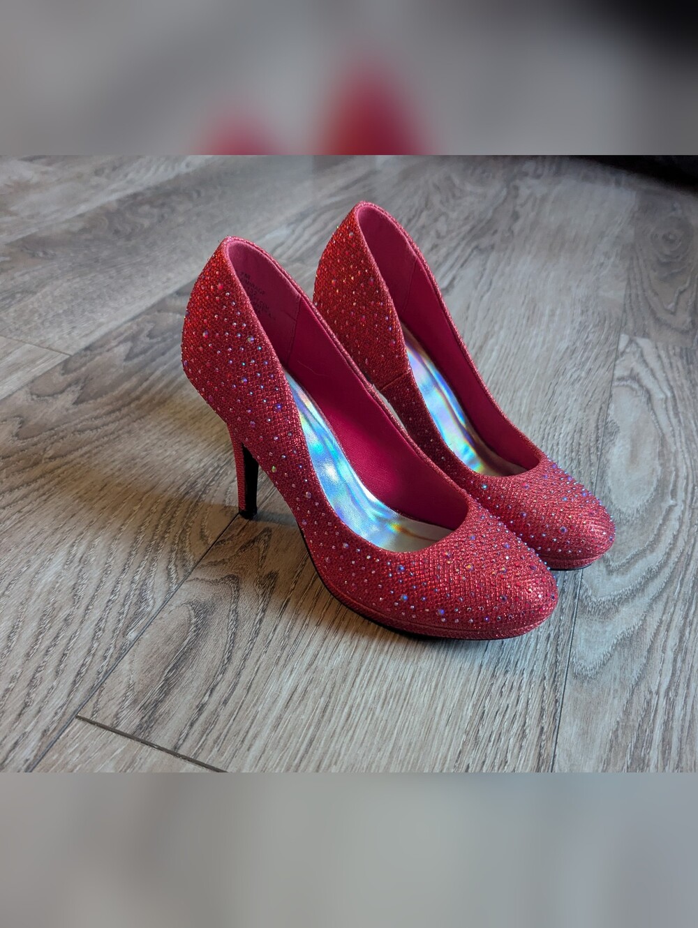 Silver Slipper Red Crystal-Embellished High Heel Pumps - Women